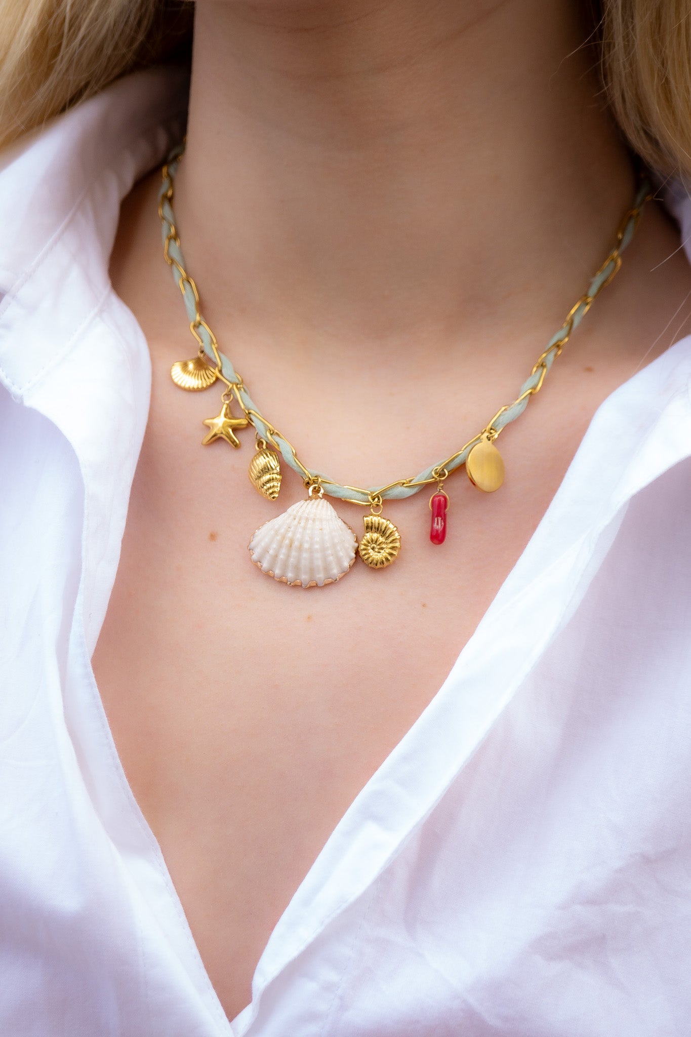 collier-shelly-vert-clair-acier-inoxydable