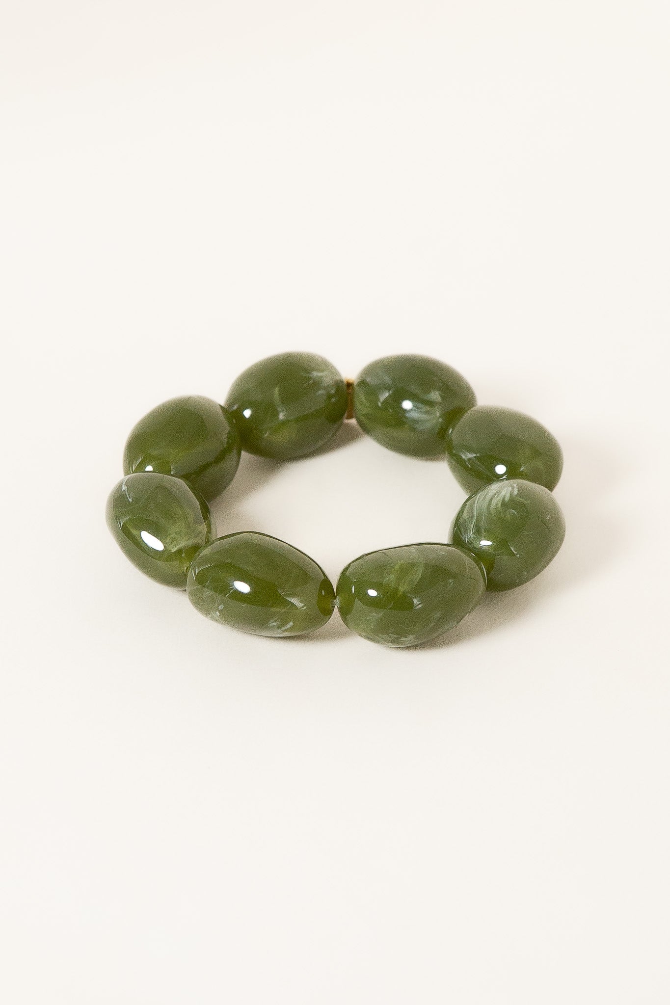 bracelet-bubble-kaki-oval-resine