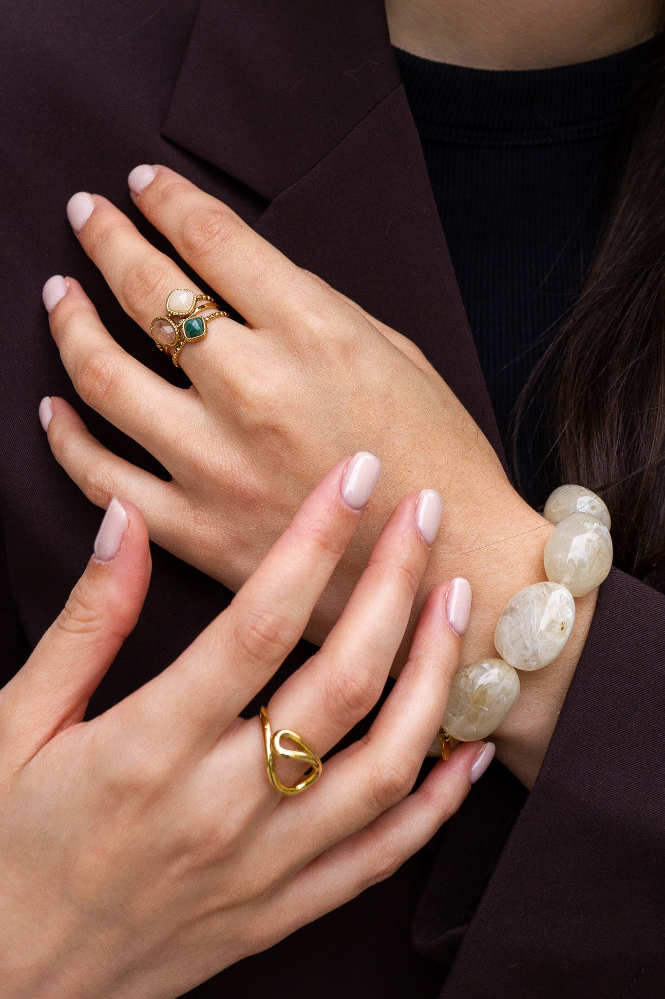 bague-sora-bracelet-bubble-oval-resine-acier-inoxydable