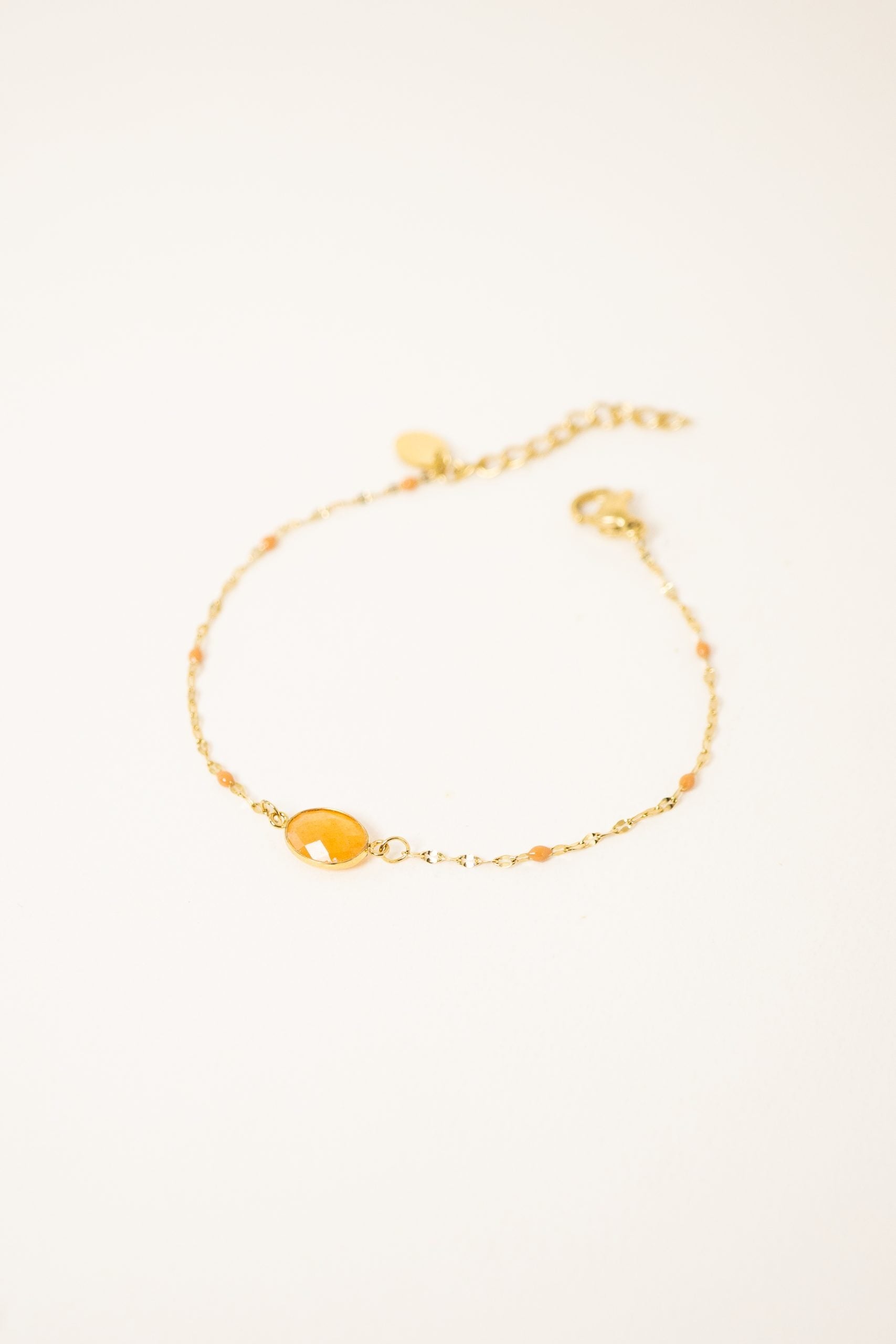 bracelet-noelynn-aventurine-orange-acier-inoxydable