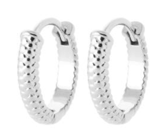 Mini créole Basic "texturées" 12mm - Argent 925