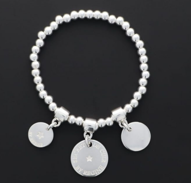 N°815 - BRACELET perles pm élastique 3 pastilles