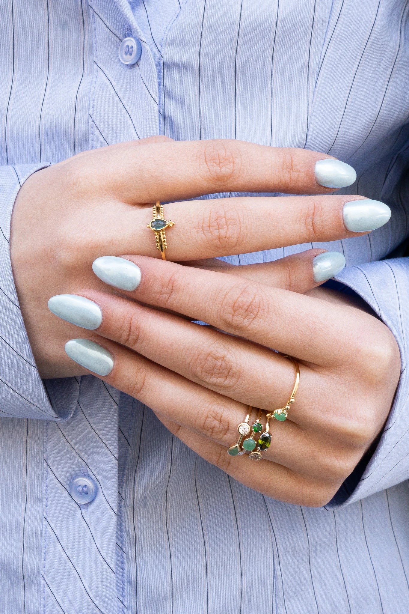 Bague Fiona "Bleu Paon"