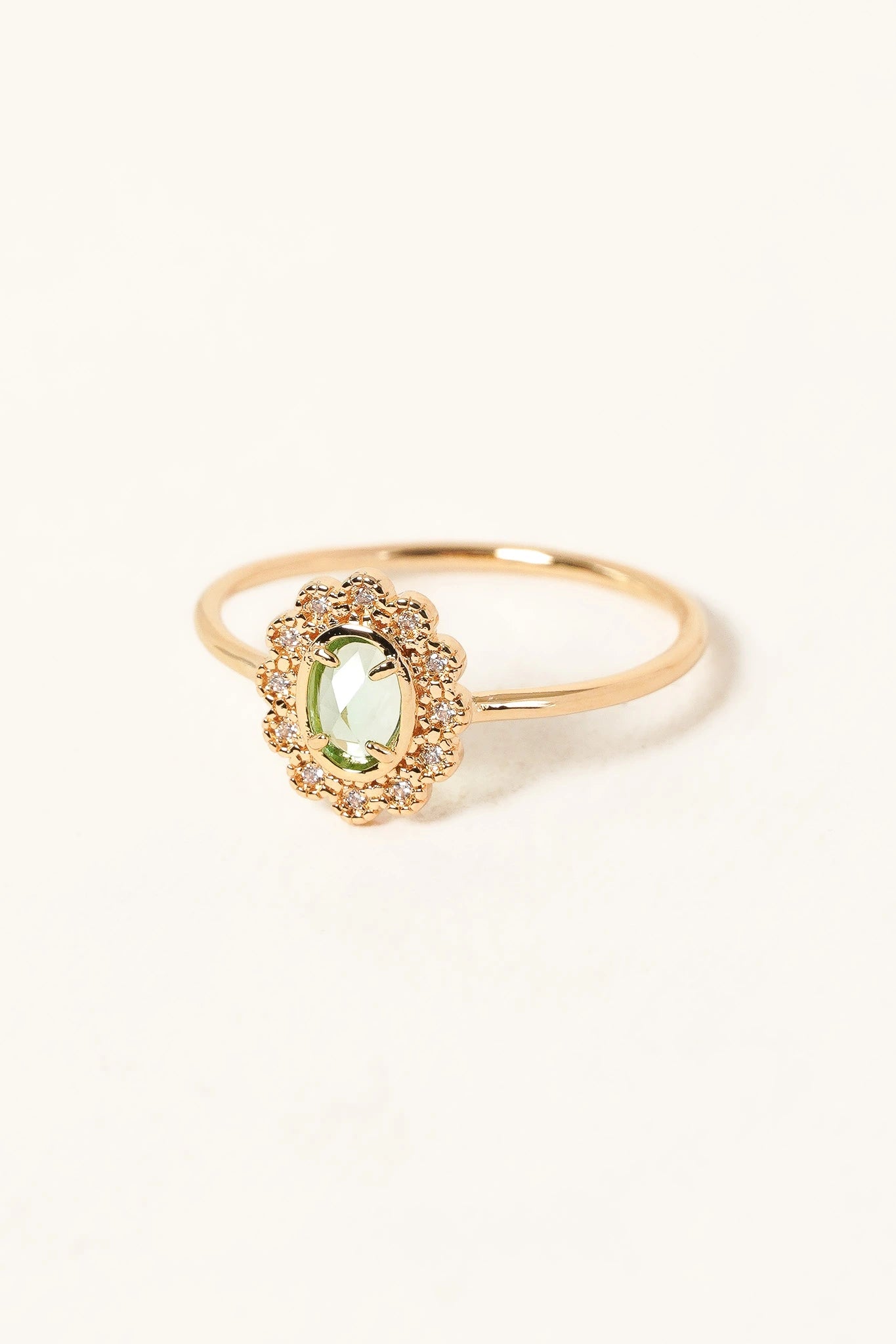 Bague Marguerite "Vert d'eau"