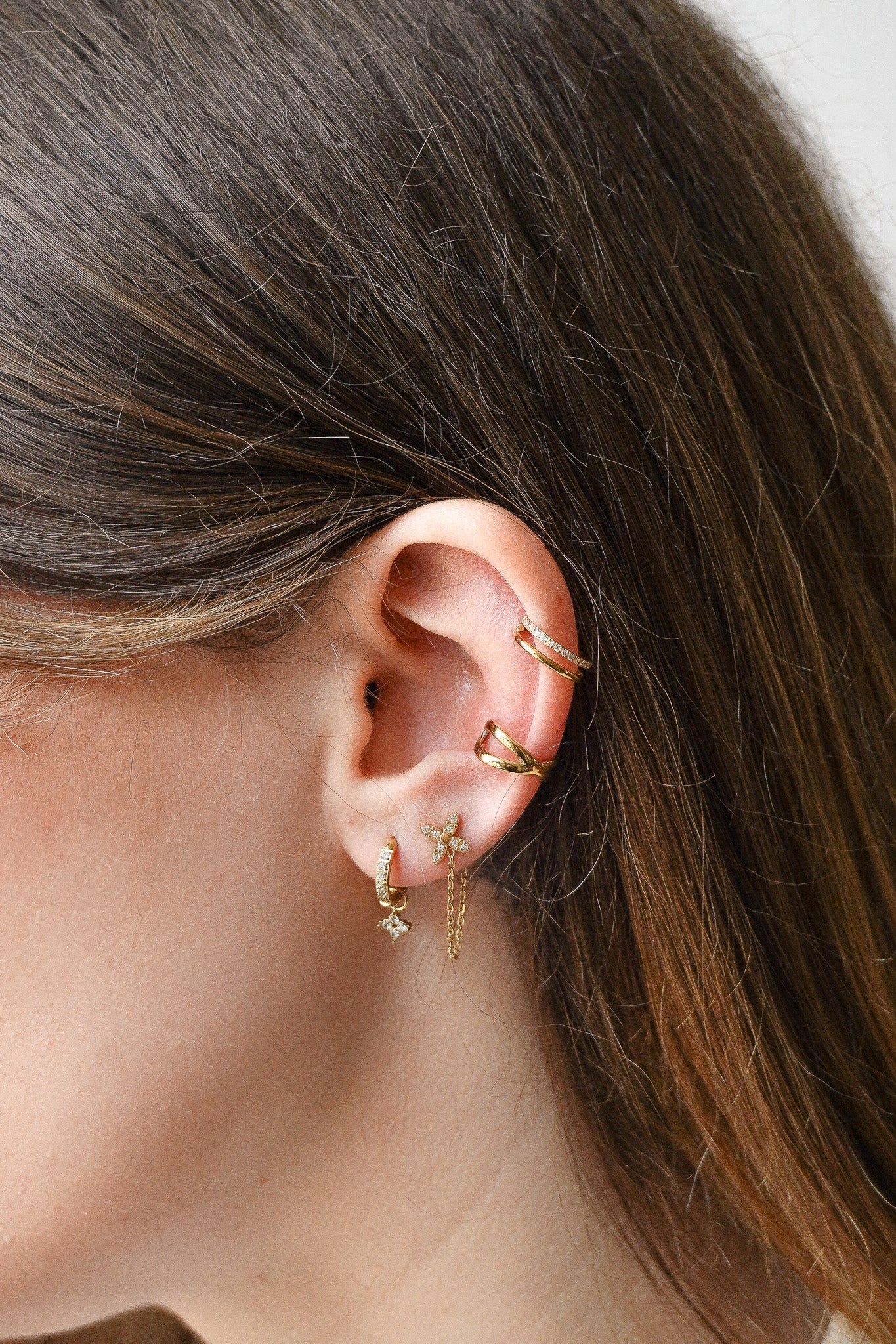 Bague d'oreille croisée
