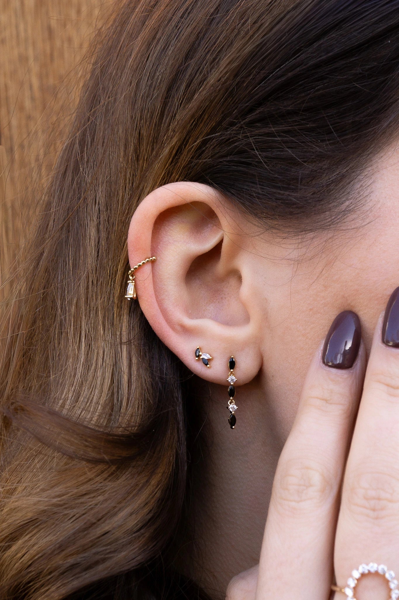 Boucles d'oreilles Princesse "Noir et Blanc"