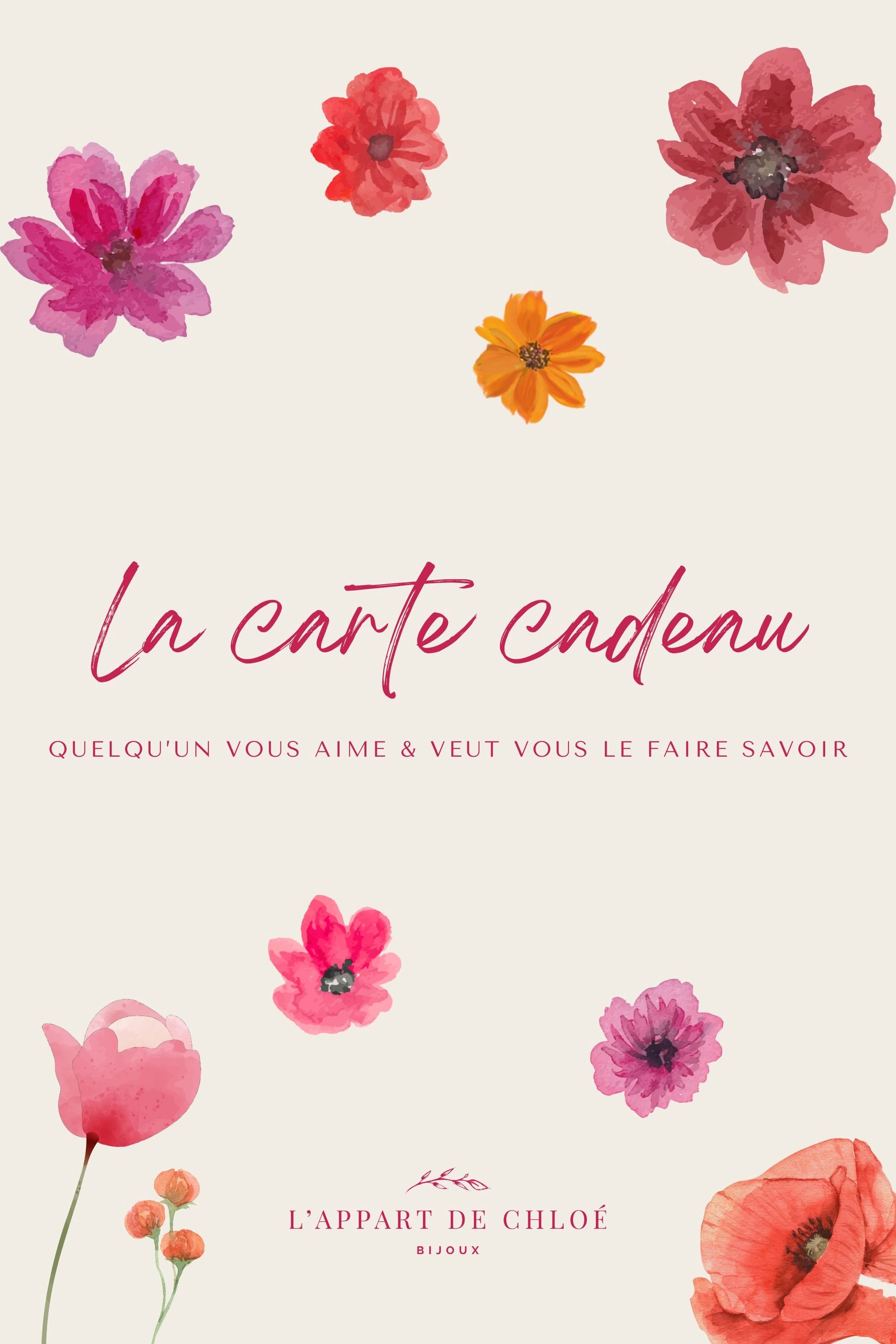 Carte Cadeau L'Appart de Chloé