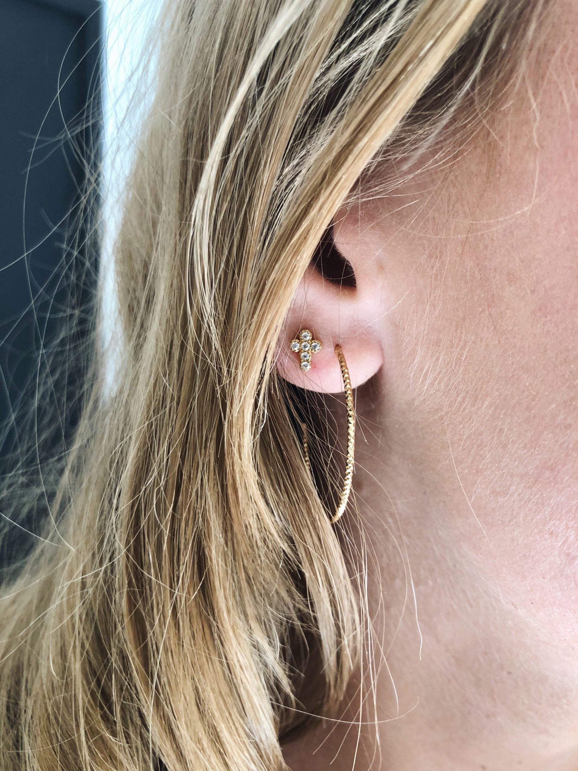 Puce Cross - Plaqué or