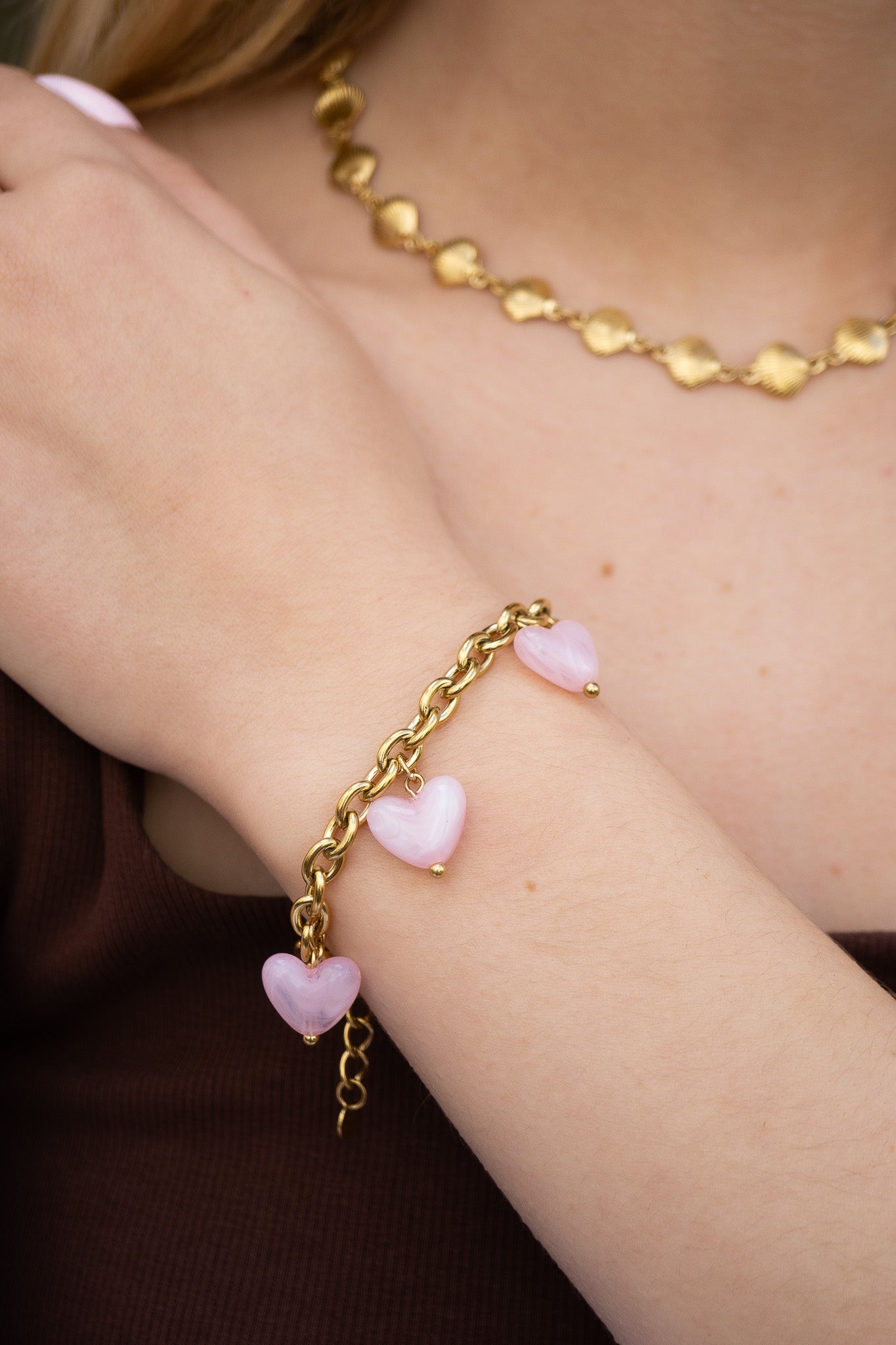bracelet-sweet-rose-clair-acier-inoxydable