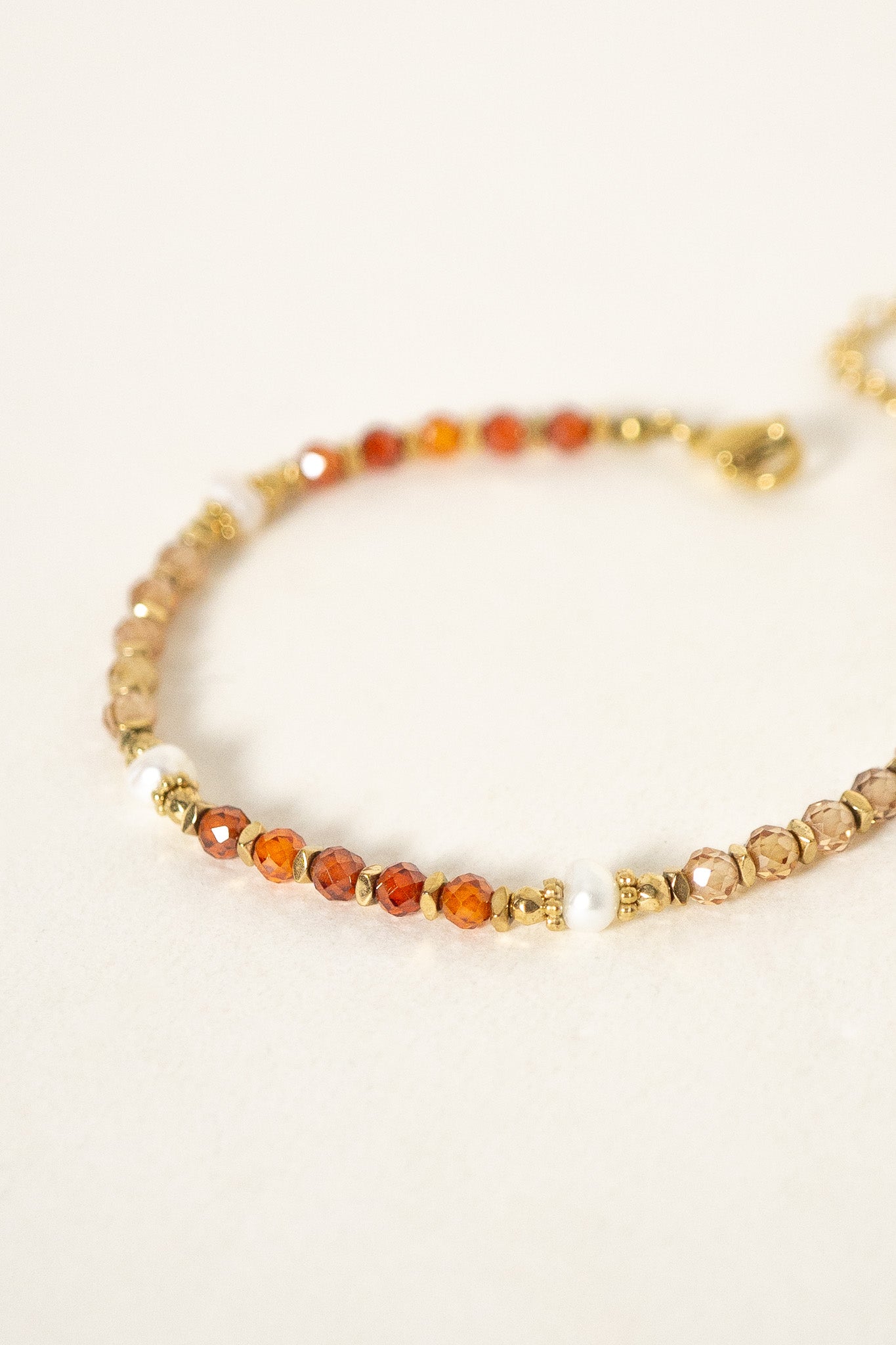 bracelet-ginette-orange-beige-acier-inoxydable