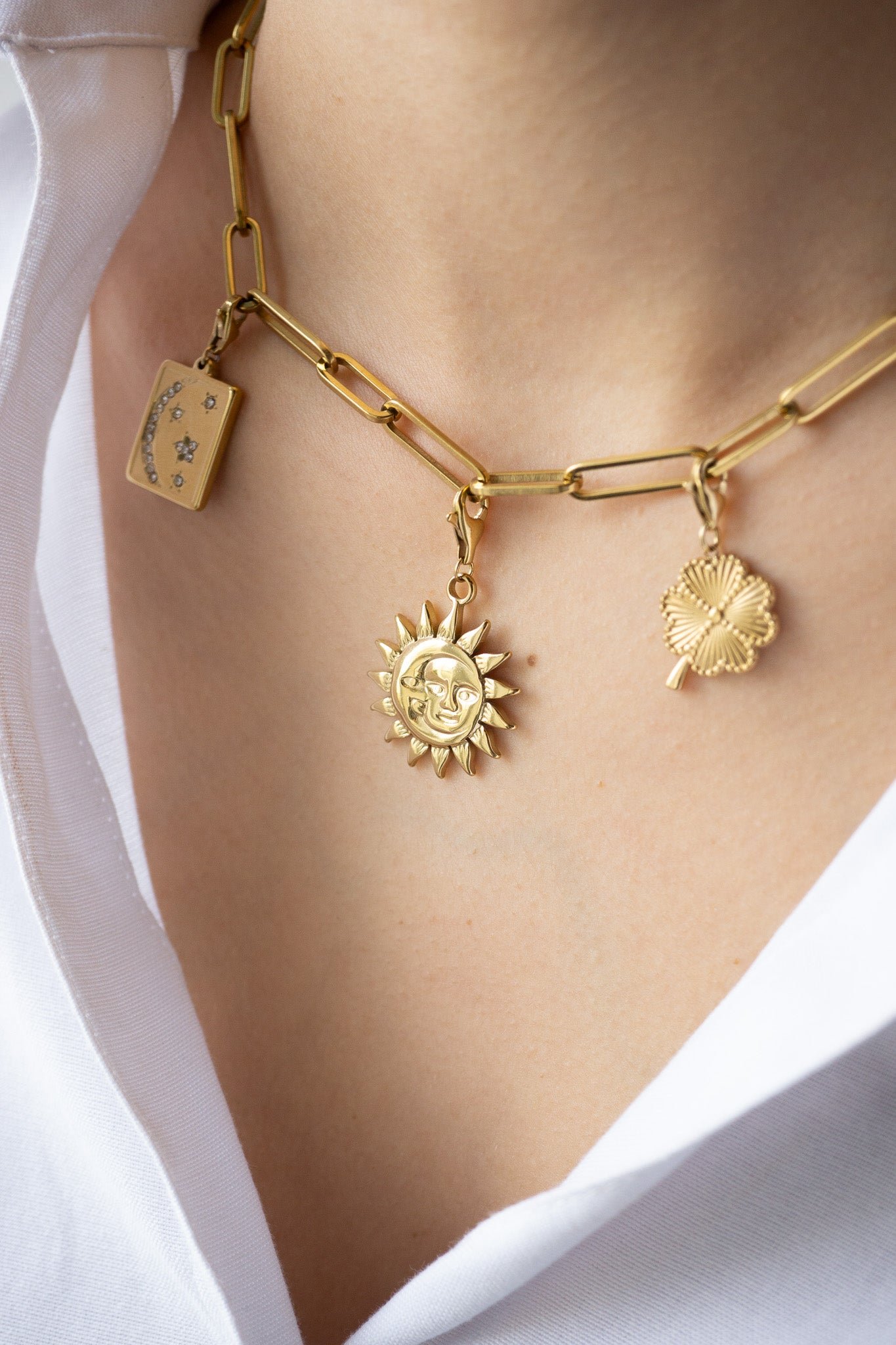 Charm Trèfle "Strié"