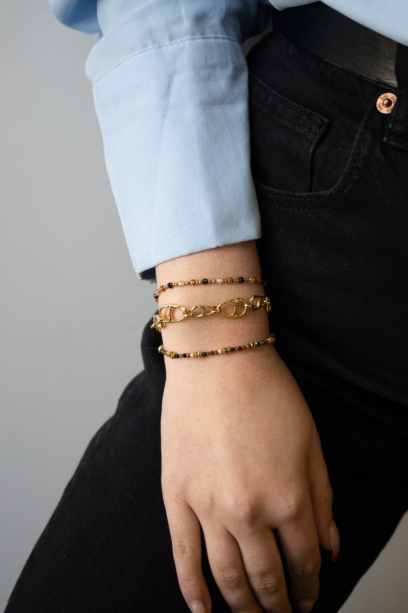 bracelet-doré-acier-inoxydable-izel