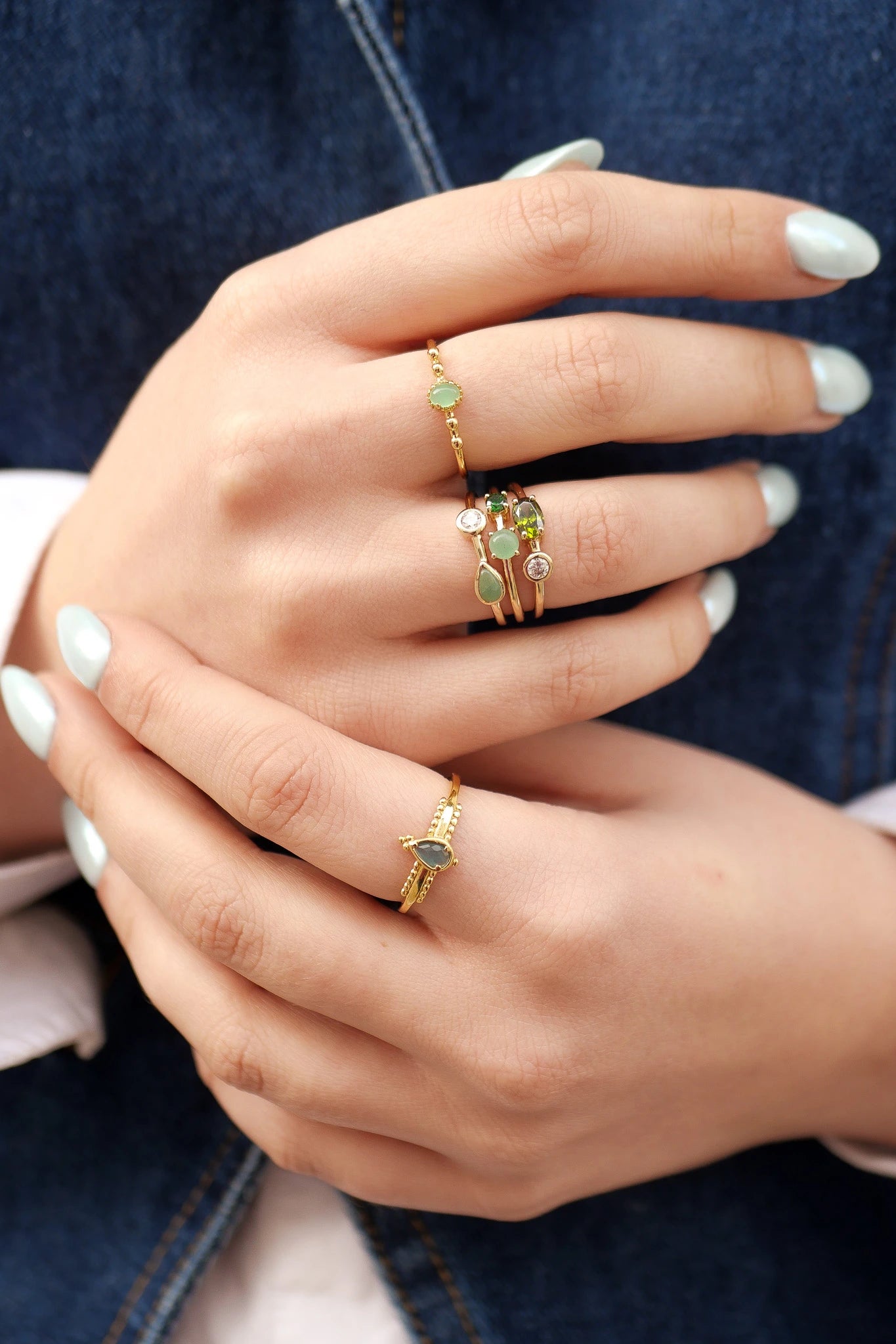 Bague Alix "Vert clair"