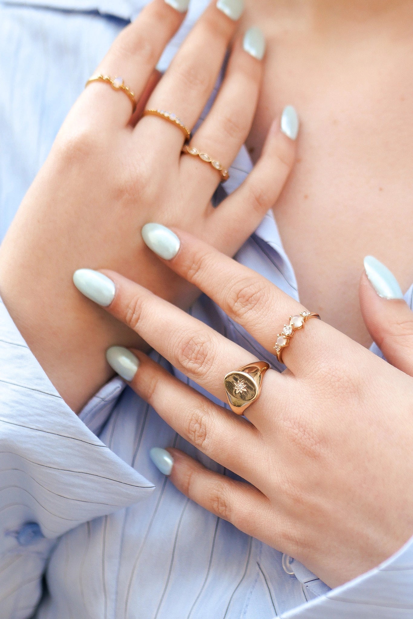 Bague Chevalière Étoilée