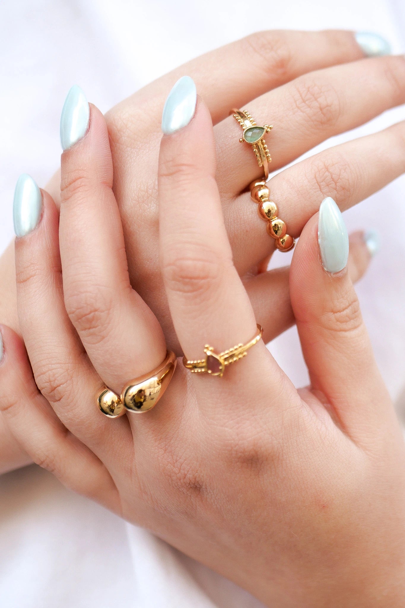 Bague Fiona "Vert laiteux"