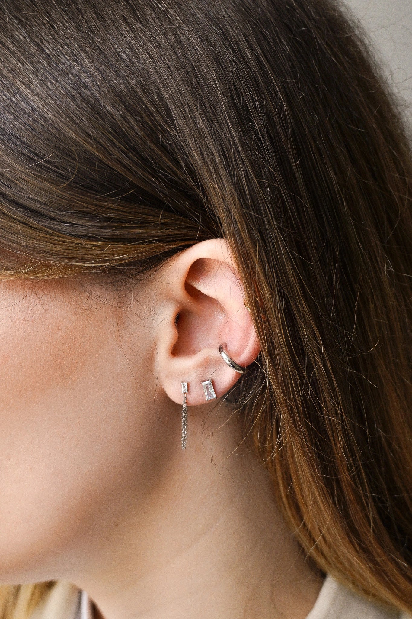 Bague d'oreille Lisse - Argenté