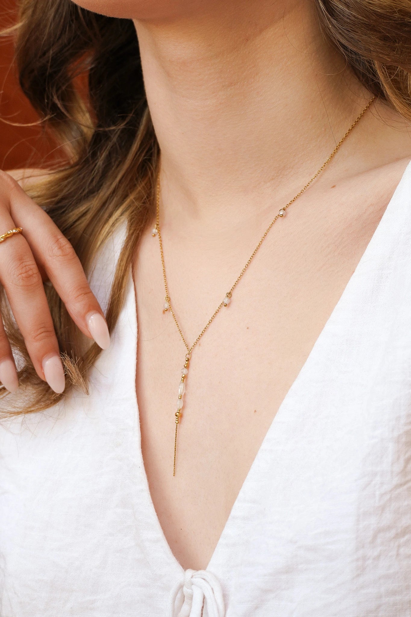 Collier Nitya "Y" - Blanc
